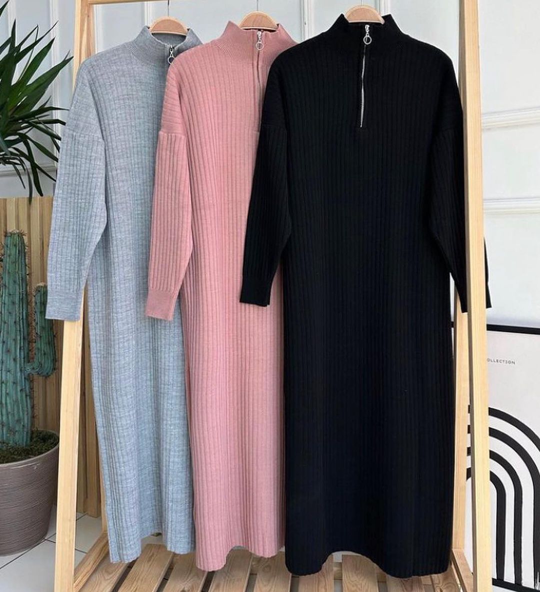 Winters Turkish Zip Long Body Con Dress.