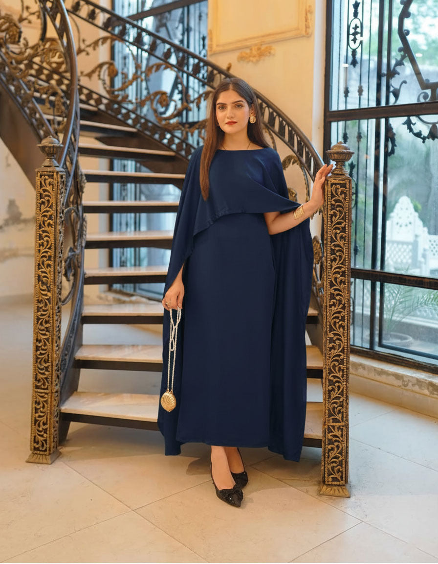 Latest Cap Shawl Silk Long Body Fitted Maxi.